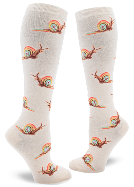 Rainbow Snail Knee High Sock