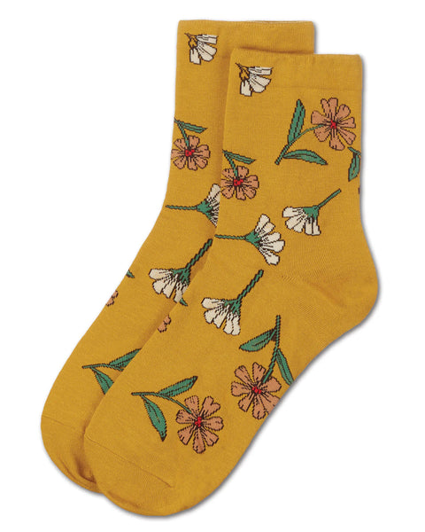 Whimsy Floral Crew Sock