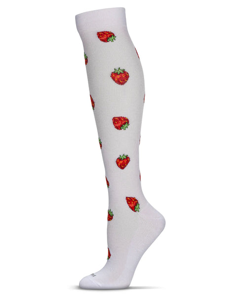 Strawberry Field Bamboo Compression Knee High Sock