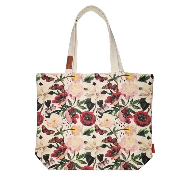 Peonies Canvas Tote 15 x 18