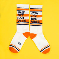 Buh Bye Bad Vibes Gym Crew Socks