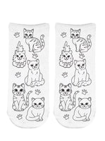 Feline Friends Coloring Socks