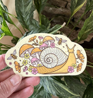 Whimsical Floral Snail Sticker