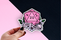 D&D Dice Sticker, Nat 20 DND Seduce the Monster D20 Sticker
