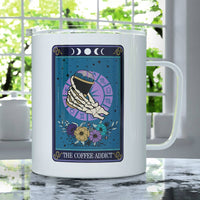 The Coffee Addict Tarot Card Insulated Travel Mug