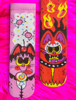 Purrty Sweet & Feline Spicy Fun Non-Slip Grip Socks for Kids