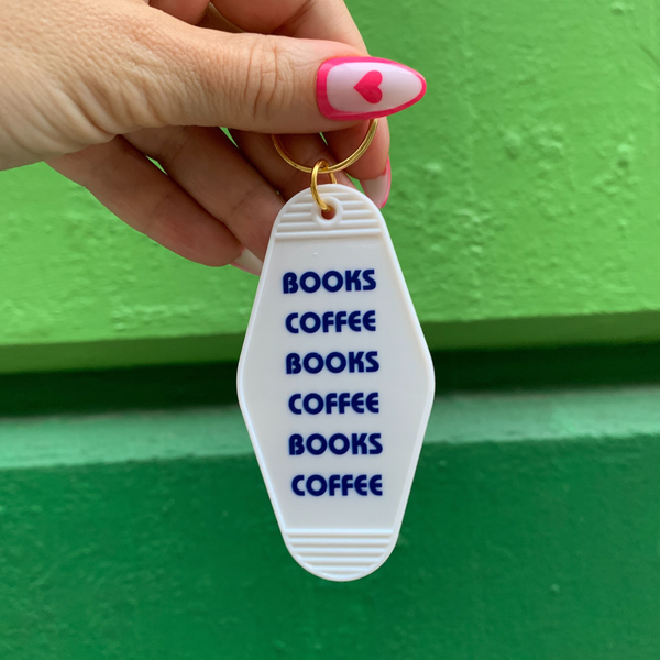 Books Coffee Books Coffee Motel Keychain