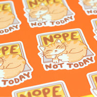Nope Not Today Kitty Cat Vinyl Sticker