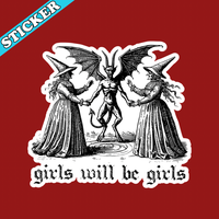 Girls Will Be Girls Sticker, Feminist Witch Stickers