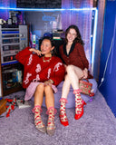 Cherry Bow Ruffle Sheer Crew Sock
