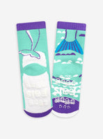 Dolphin & Fish Mismatched Non-Slip Kids Socks: KIDS SMALL