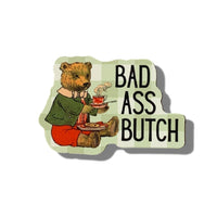 Badass Butch Lesbian Teddy Bear Vinyl Sticker