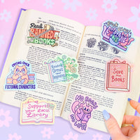 Save the Books, Cute, Reader, Bookish, Vinyl Sticker