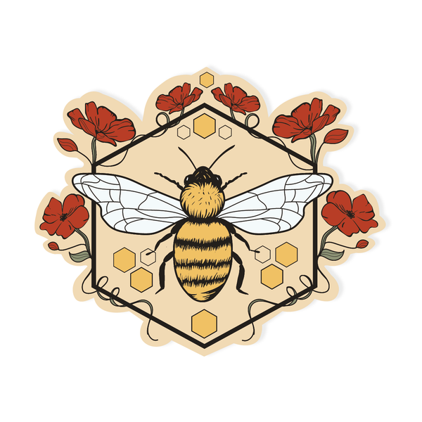 Floral Bee Sticker