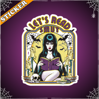 Let’s Read Smut Sticker, Elvira, Spooky Witchy Vinyl Sticker