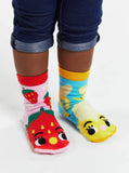Strawberry & Banana Mismatched Non-Slip Socks for Kids