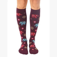 Painted Elephants Compression Knee High Sock