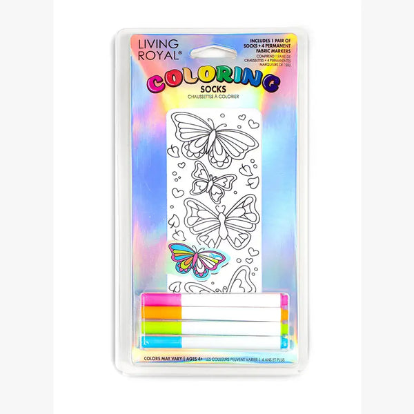Whimsical Butterflies Coloring Socks