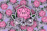 D&D Dice Sticker, Nat 20 DND Seduce the Monster D20 Sticker