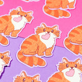 Orange Tabby Cat Love Cute Valentine Car Decal Vinyl Sticker