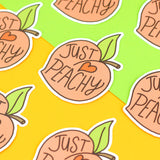 Just Peachy Fruit Keen Sarcastic Playful Vinyl Sticker