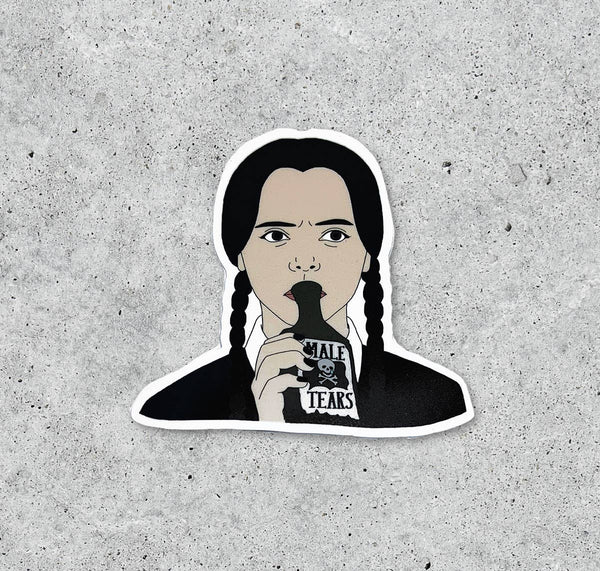 The Addams Family Wednesday Male Tears Vinyl Sticker