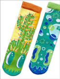 Pokey & Poppy - Mismatched Cactus Bubble Non-Slip Kids Socks: KIDS SMALL