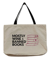 Wine & Banned Books Tote Bag