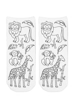 Safari Animals Coloring Socks