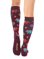 Painted Elephants Compression Knee High Sock