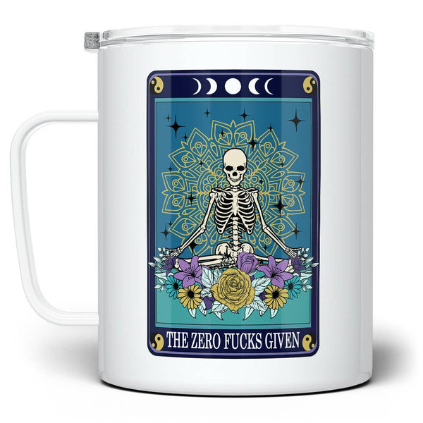 Zero F's Given Tarot Card Insulated Travel Mug