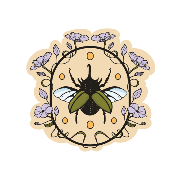 Floral Beetle Sticker
