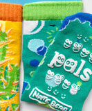 Pokey & Poppy - Mismatched Cactus Bubble Non-Slip Kids Socks: KIDS SMALL