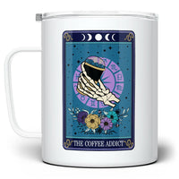 The Coffee Addict Tarot Card Insulated Travel Mug