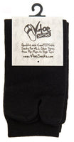 Flip Flop Socks - V-Toe Split Toe Black Crew Cotton Blend