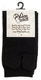 Flip Flop Socks - V-Toe Split Toe Black Crew Cotton Blend