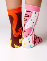 Purrty Sweet & Feline Spicy Fun Non-Slip Grip Socks for Kids