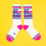 Buh Bye Hetero Norms Unisex Gym Crew Socks