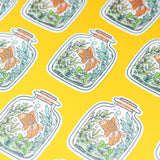 Aquatic Goldfish Terrarium Jar Day Vinyl Sticker