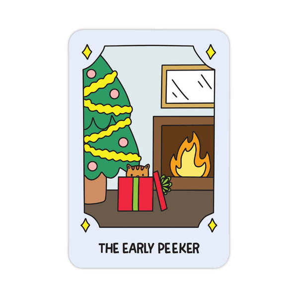 Christmas Tarot: The Early Peeker Sticker