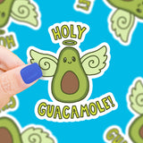 Holy Guacamole Avocado Funny Food Puns Vinyl Sticker