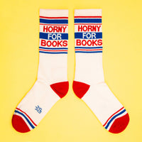 Horny For Books Unisex Gym Crew Socks