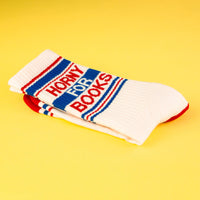 Horny For Books Unisex Gym Crew Socks