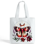 Mystic Floral Moth Canvas Tote Bag
