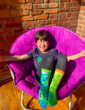 Pokey & Poppy - Mismatched Cactus Bubble Non-Slip Kids Socks: KIDS LARGE