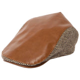 Faux Leather Men’s Driver With Herringbone Side Panels