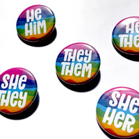 Bright Swirl Pronoun Buttons
