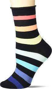 Rainbow Rugby Stripe Relaxed Roll Top Crew