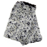 Reversible Short Cuddly Rosebud Faux Fur Fingerless Gloves