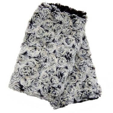 Reversible Short Cuddly Rosebud Faux Fur Fingerless Gloves